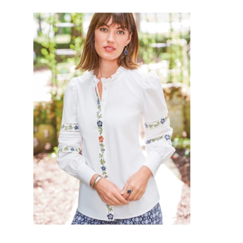 Spartina 449 Nila Blouse Gardenia